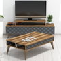 Hanah Home Conjunto de Muebles de Salón City - Nogal y Calcedonia